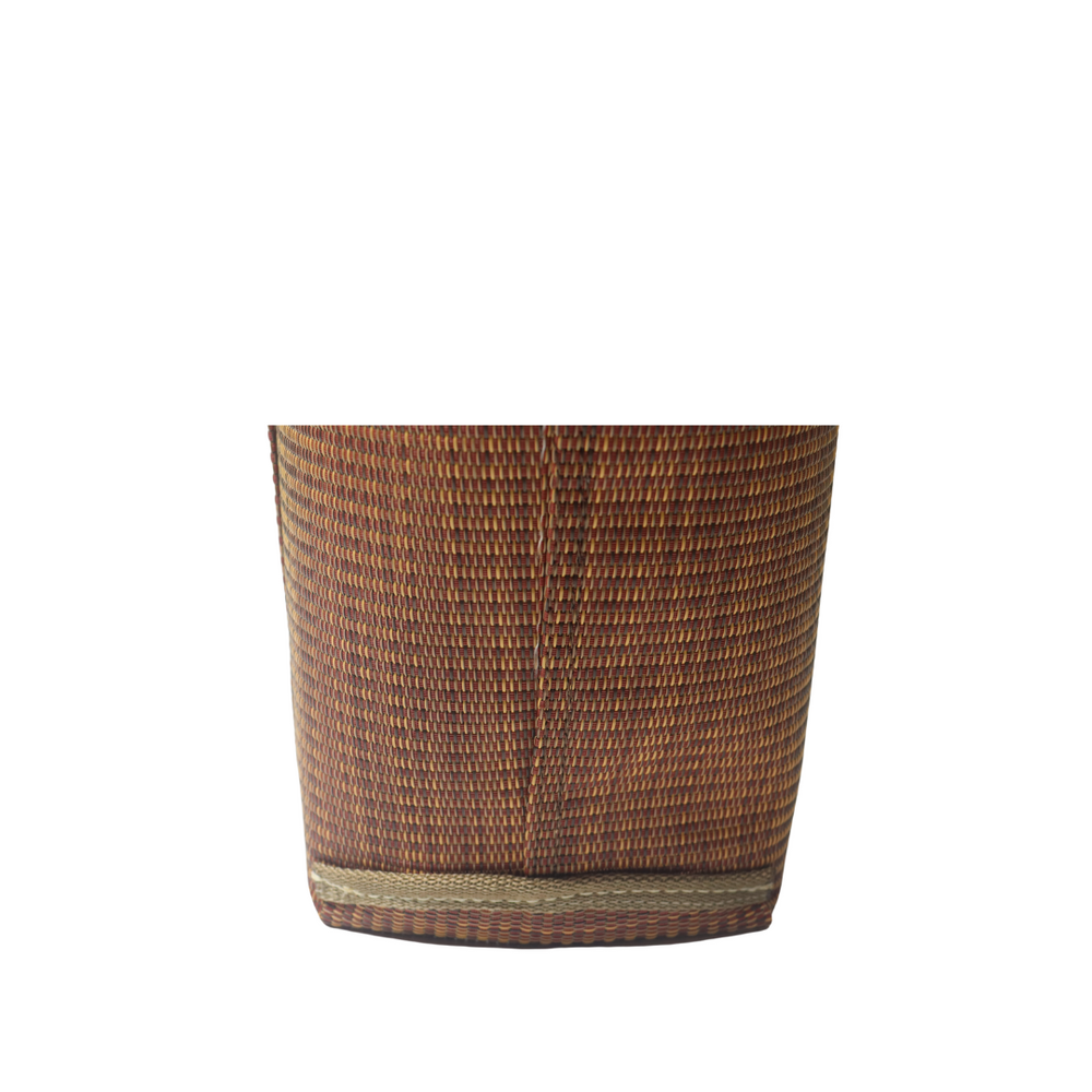 M1101L Medium Grass Weave Design Rust Colored Tote