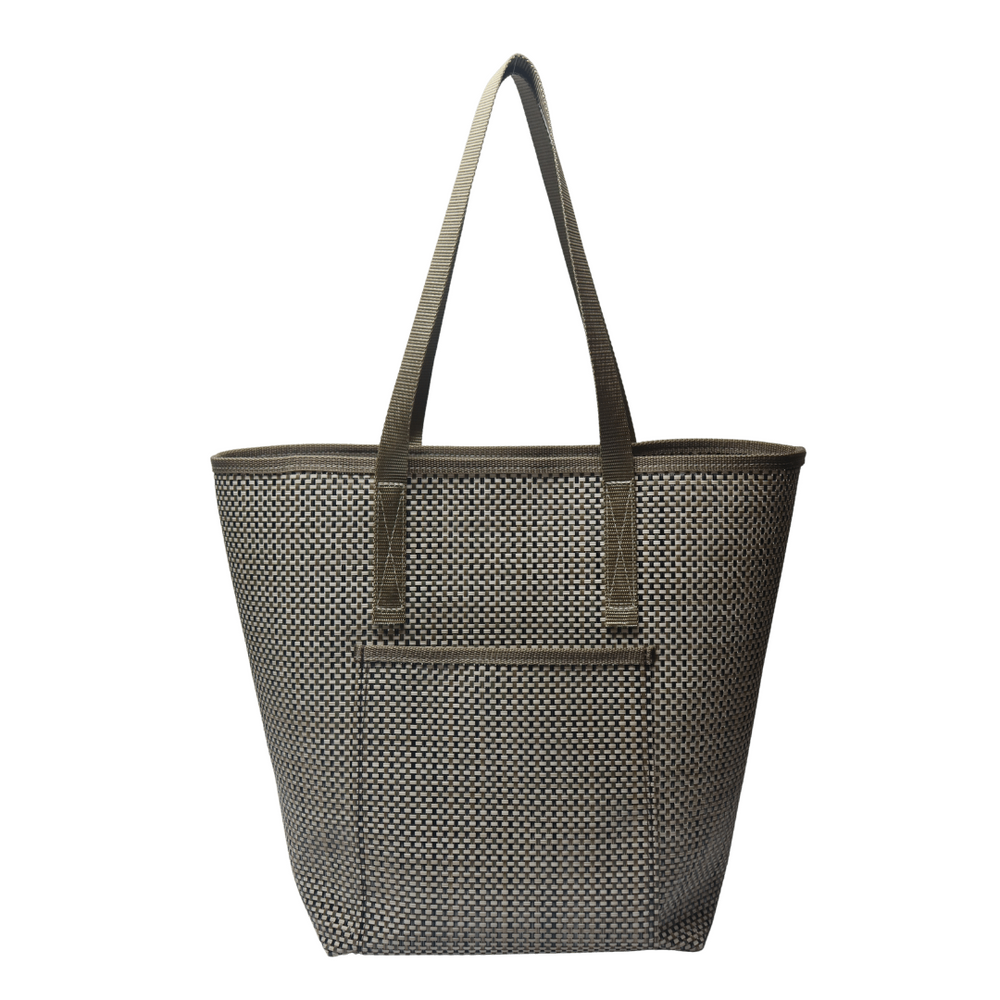 LG1302N   Large Grass Weave Design Green Colored Tote