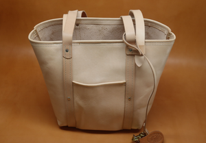 Natural Veg Tan Leather Tote Bag with Veg Tan Straps (Handles) 103.1