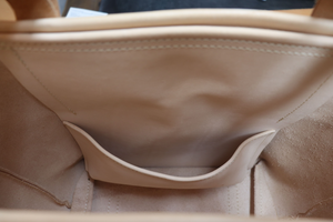 Natural Veg Tan Leather Tote Bag with Veg Tan Straps (Handles) 111
