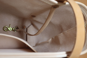 Natural Veg Tan Leather Tote Bag with Golden Veg Tan Straps (Handles) 108