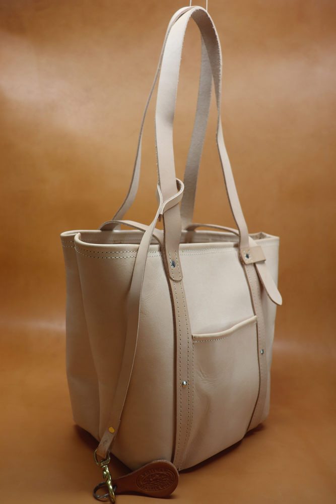 Natural Veg Tan Leather Tote Bag with Veg Tan Straps (Handles) 103.1