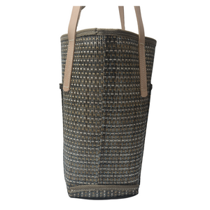 M1201L Medium Grass Weave Design Green Colored Tote