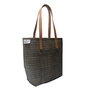 M1203L Medium Grass Weave Design Green Colored Tote