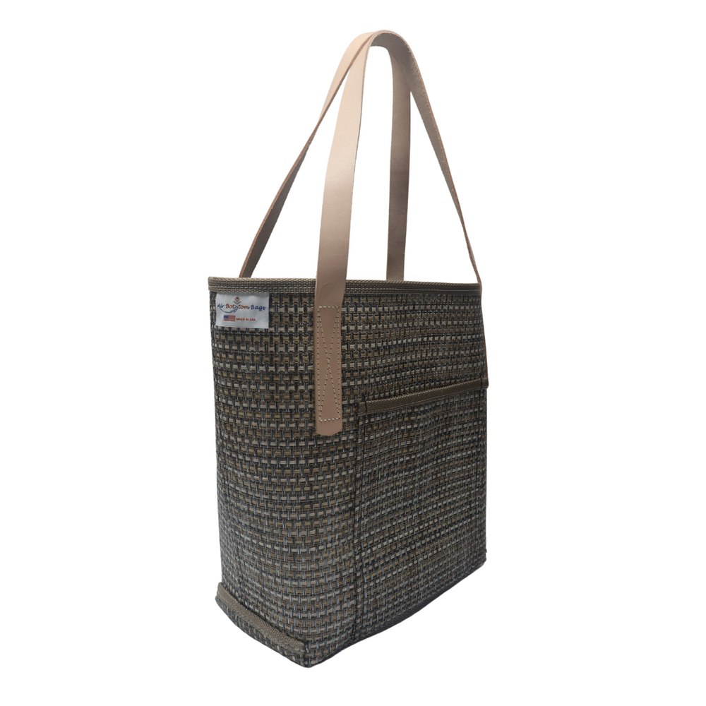 M1201L Medium Grass Weave Design Green Colored Tote