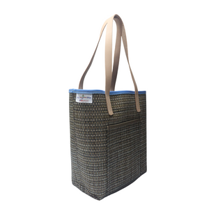 M1204L Medium Grass Weave Design Green Colored Tote